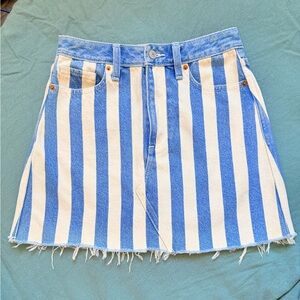 Abercrombie & Fitch Striped Denim Mini Skirt